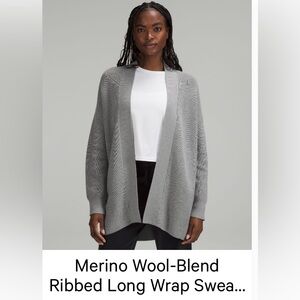 NEW Lululemon Merino Wool-Blend Rib Long Wrap Sweater